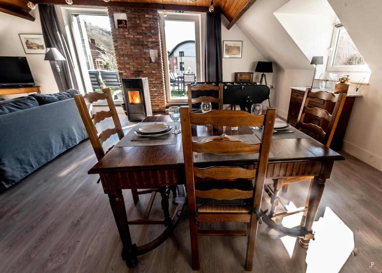Les 3 Chapeaux Dinant 6P Les Canotiers 4P Avec Terrasse Le Melon 2P Sans Terrasse Exterior foto